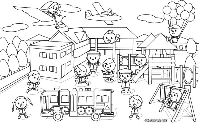 coloriage playmobil ecole a imprimer