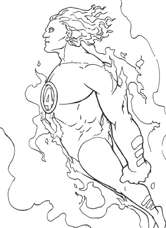 Coloriage 4 Fantastiques à colorier - Dessin à imprimer coloriage à dessiner 4 fantastiques ligne