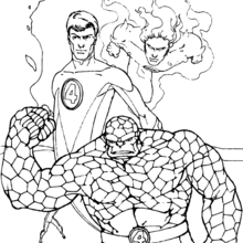 coloriage  dessiner les 4 fantastiques a imprimer