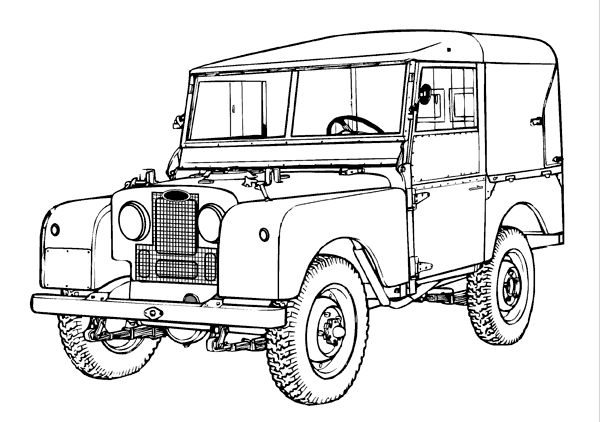 coloriage à dessiner 4x4 land rover