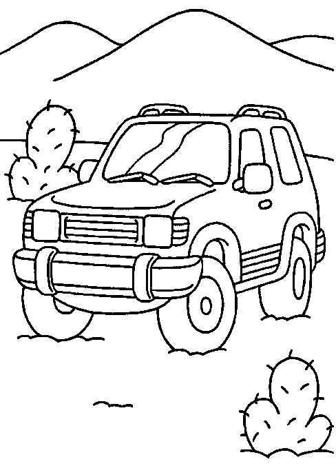 coloriage à dessiner de 4x4 land rover