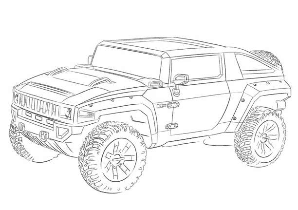 coloriage voiture 4x4 imprimer