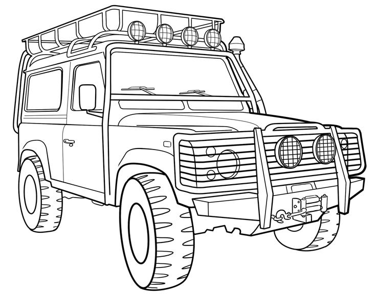 coloriage de 4x4 land rover