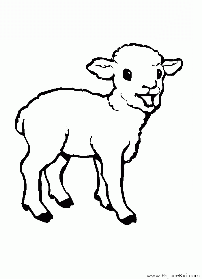 dessin à colorier agneau pascal