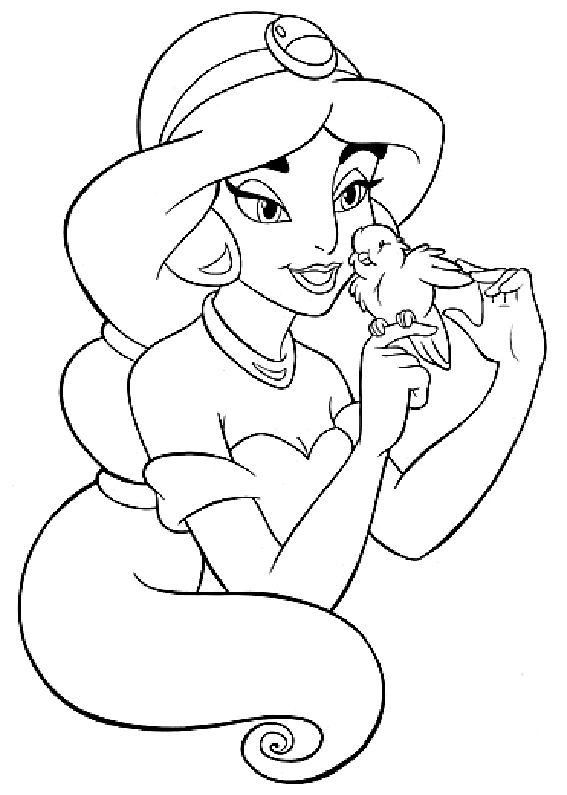 coloriage aladdin et jasmine en ligne