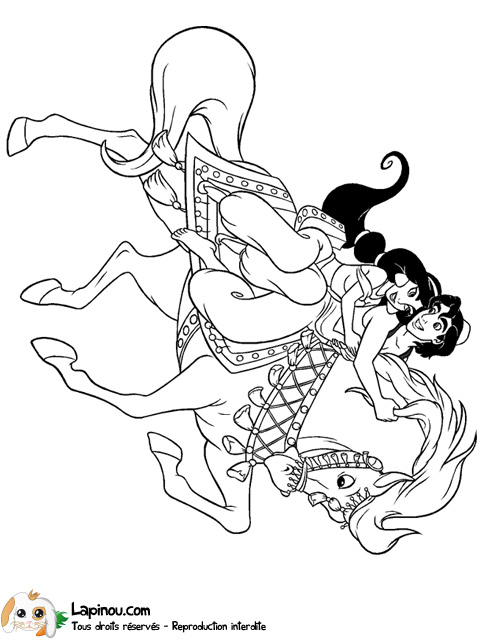 20 dessins de coloriage Aladdin Et Jasmine En Ligne à imprimer coloriage aladdin et jasmine en ligne