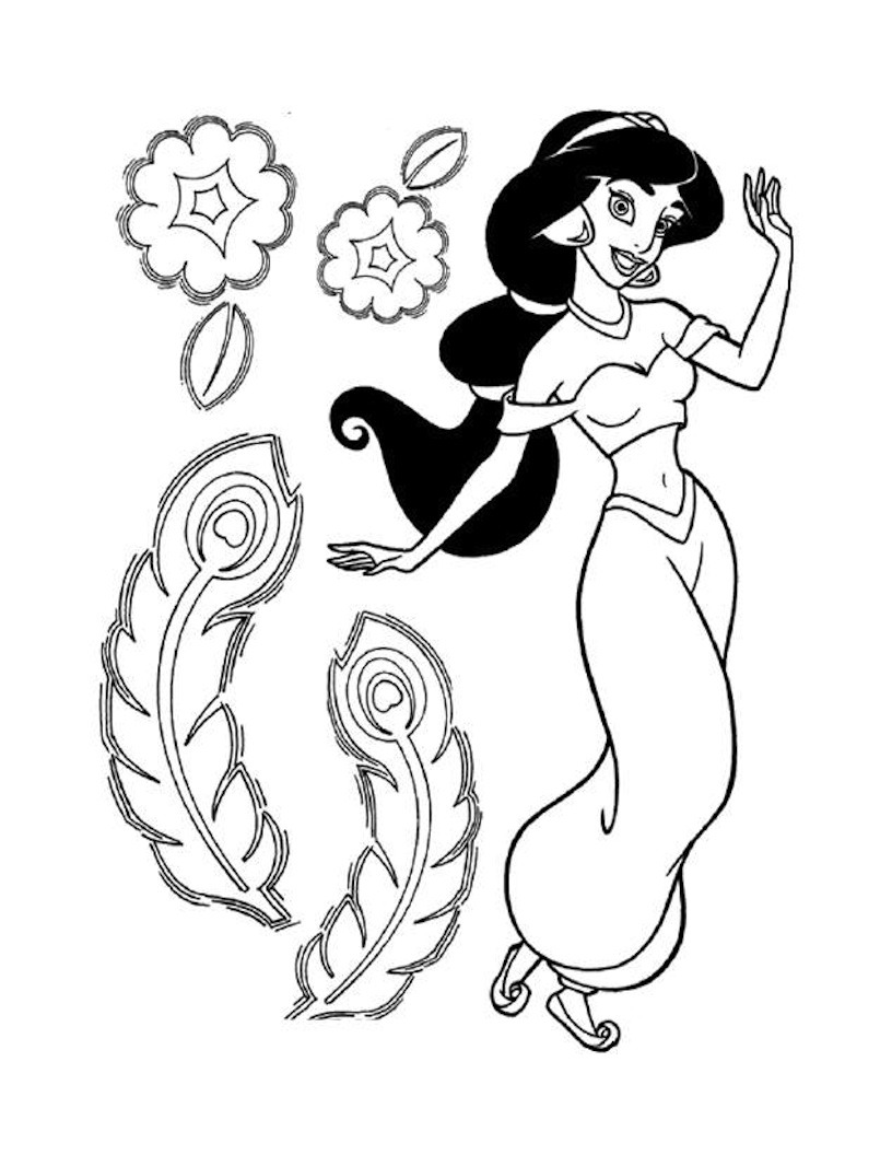 coloriage aladdin et jasmine gratuit