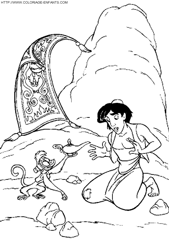 coloriage aladdin et la lampe merveilleuse