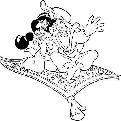 dessin aladdin et jasmine en ligne