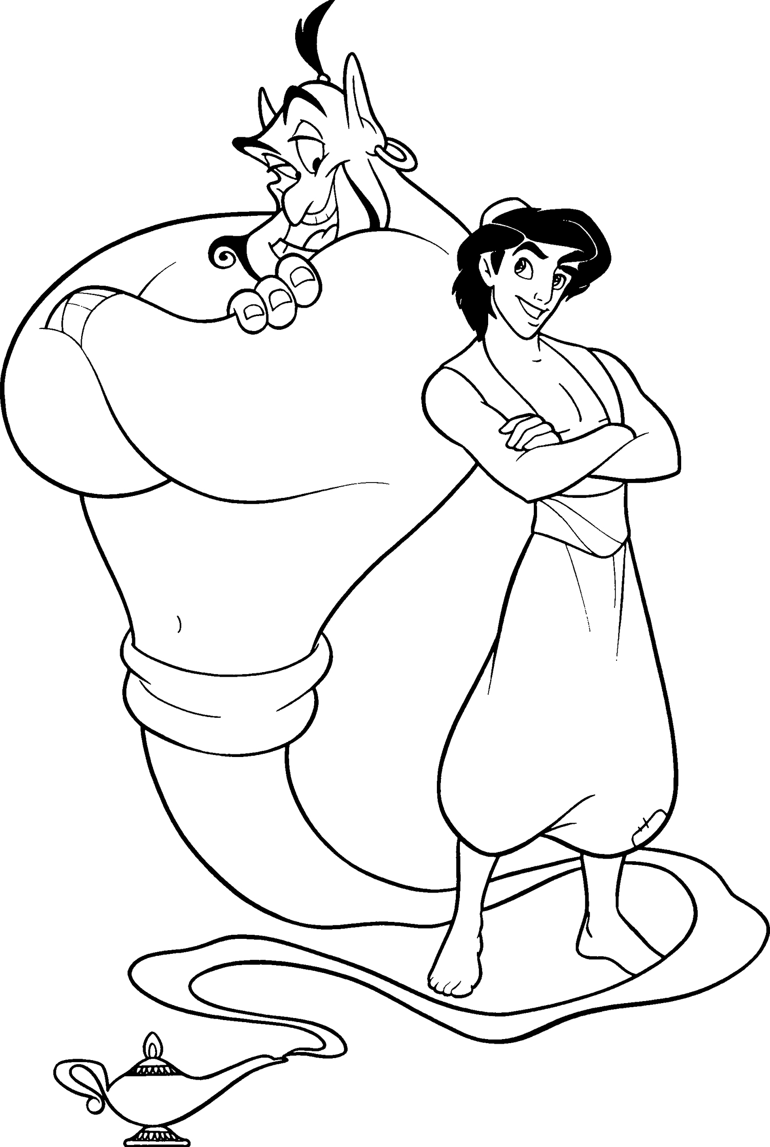 dessin en ligne aladdin et jasmine