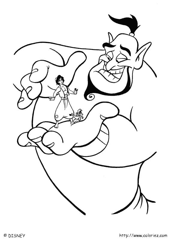 coloriage à dessiner genie aladdin