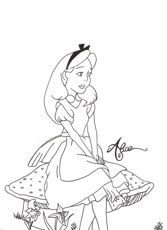 coloriage alice au pays des merveilles