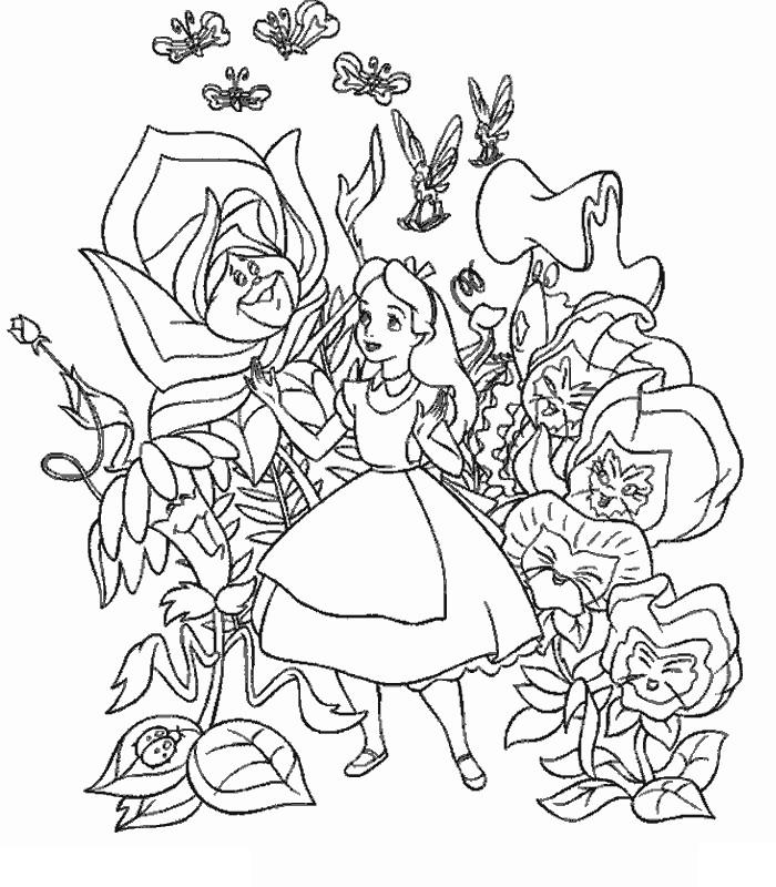 dessin a colorier a imprimer d alice au pays des merveilles