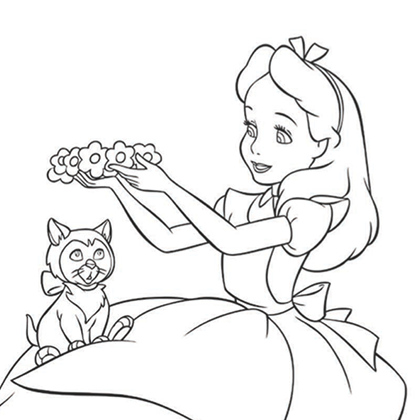 coloriage alice au pays des merveilles disney