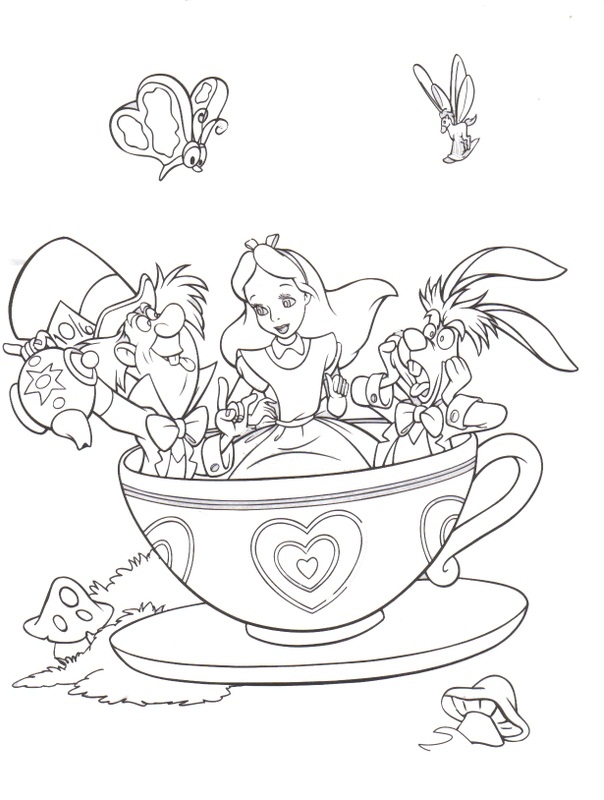 Coloriage Alice Au Pays Des Merveilles dessin à colorier alice au pays de merveille