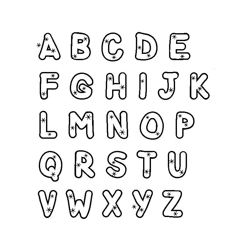 Coloriage de lettre lettre de l'alphabet à colorier sur Tête à  - coloriage lettre alphabet