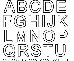 Colorier les lettres de l´alphabet Alphabet Tête à modeler - coloriage alphabet à imprimer