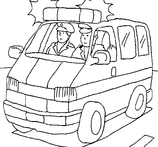 dessin à colorier playmobil ambulance