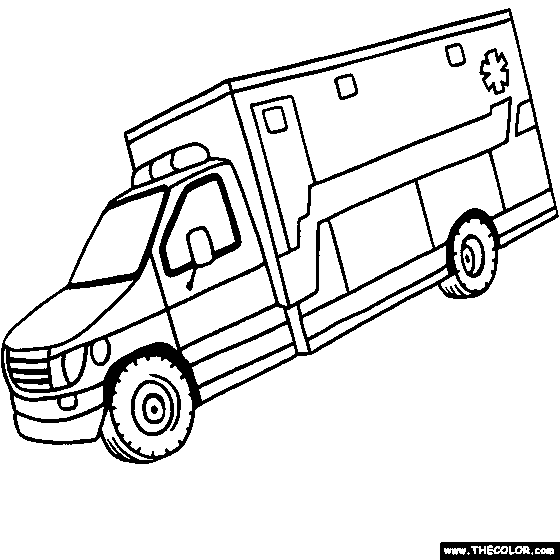coloriage à imprimer ambulance