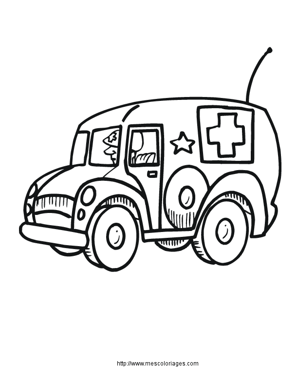 coloriage lego ambulance
