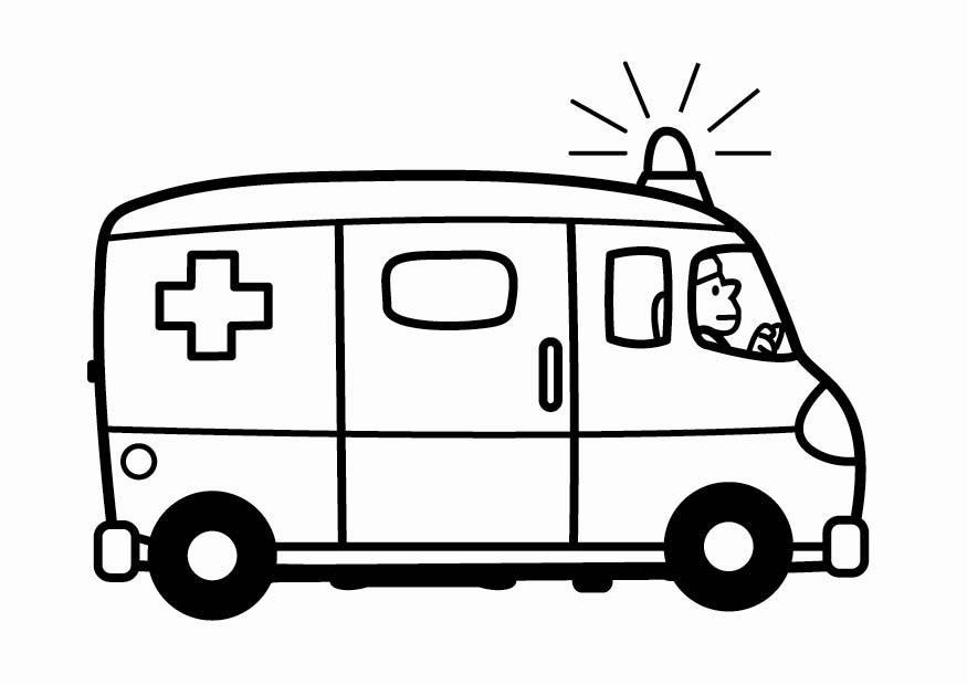 dessin à colorier gratuit ambulance