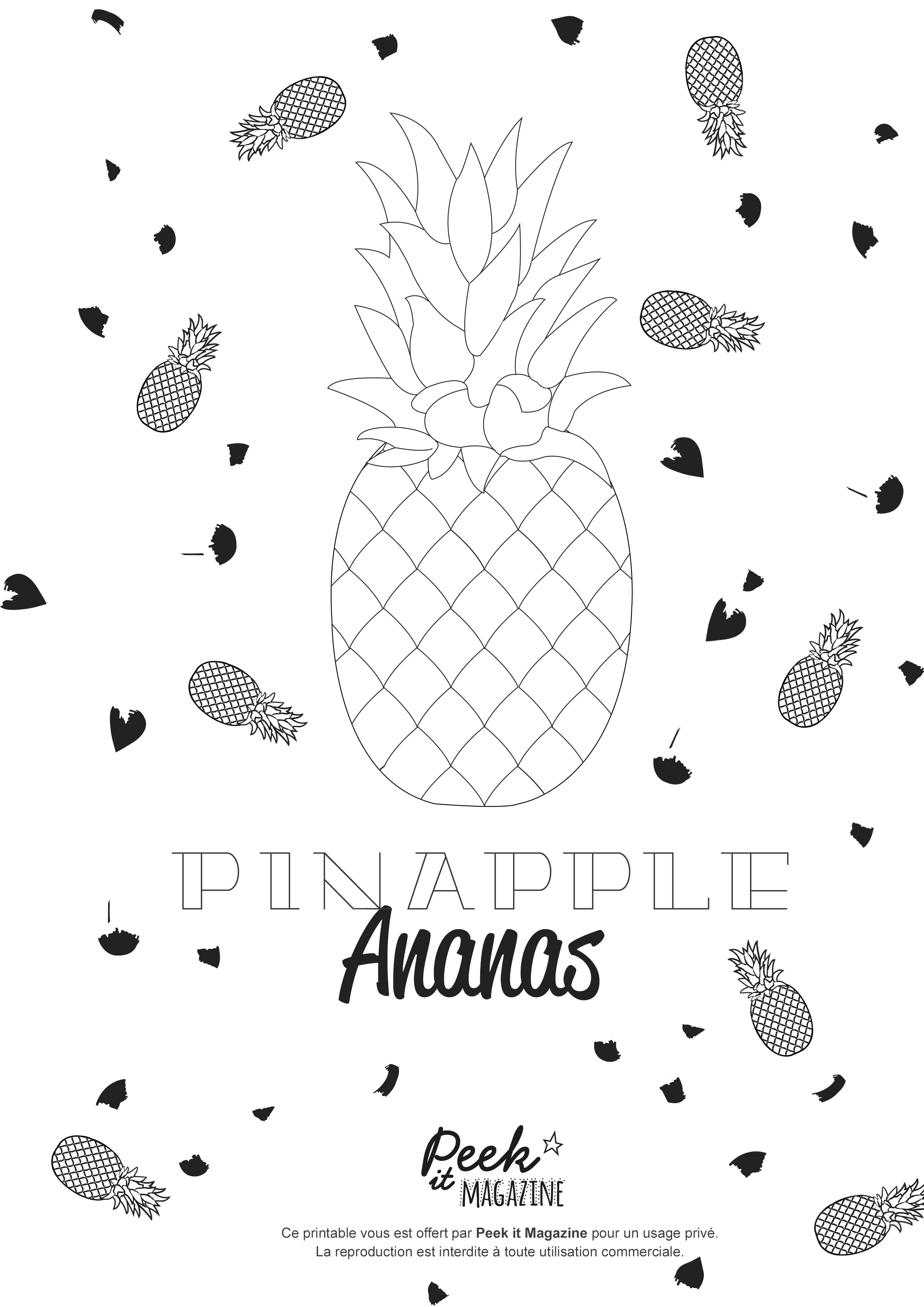 coloriage ananas