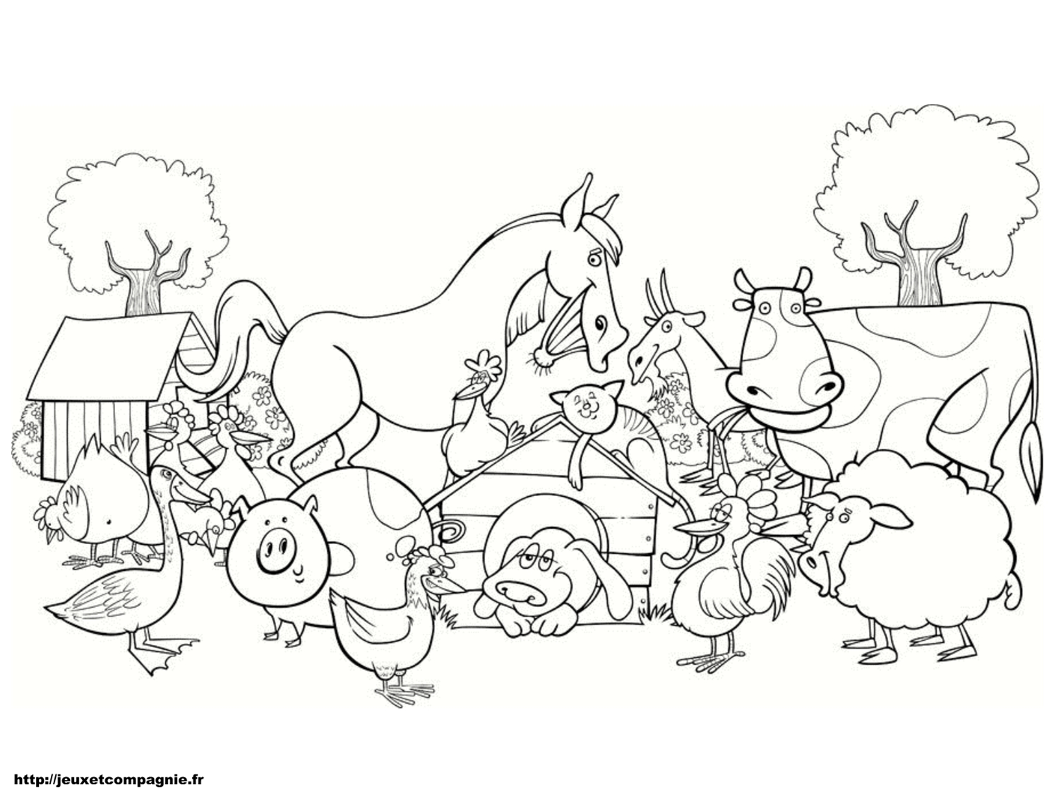 coloriage à dessiner gratuit les animaux de la ferme