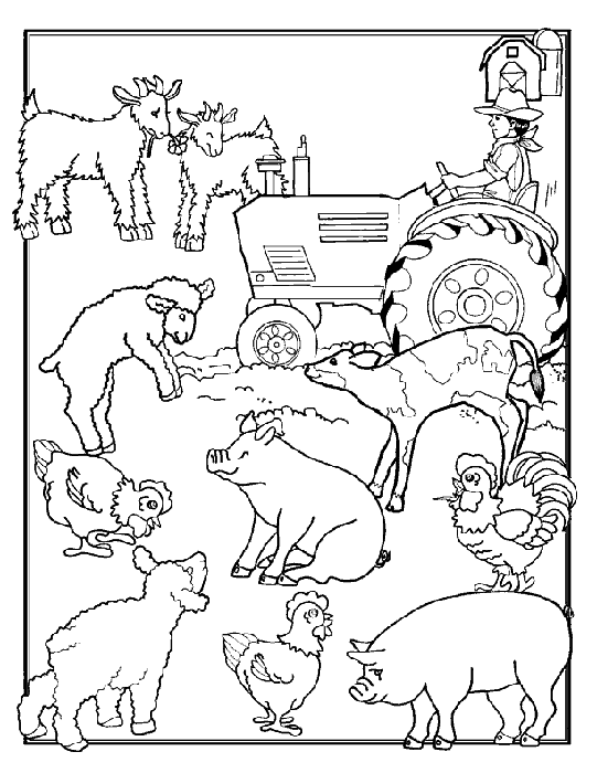 coloriage à dessiner animaux de la ferme en ligne