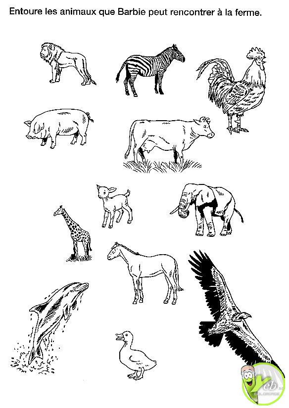 dessin  colorier animaux de la ferme imprimer