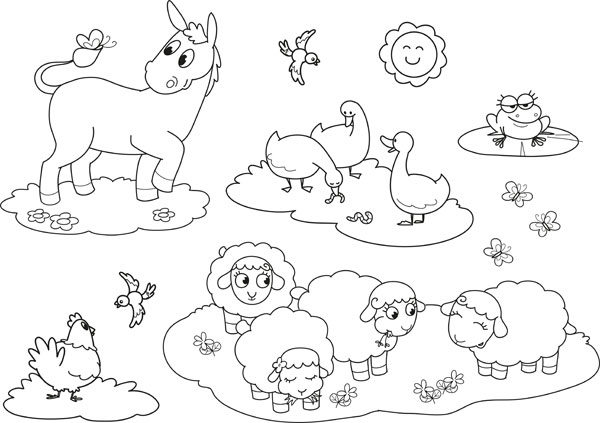 Animaux de la ferme sur HugoLescargot  - coloriage animaux de la ferme à imprimer gratuit