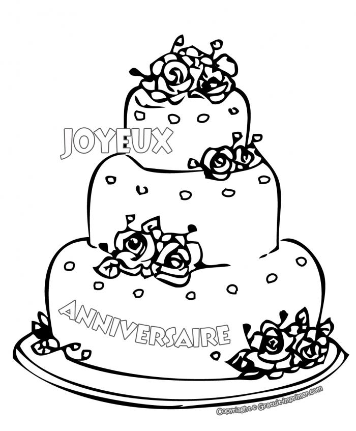 Coloriage Gateau Anniversaire 3 Ans Collection De Gateaux