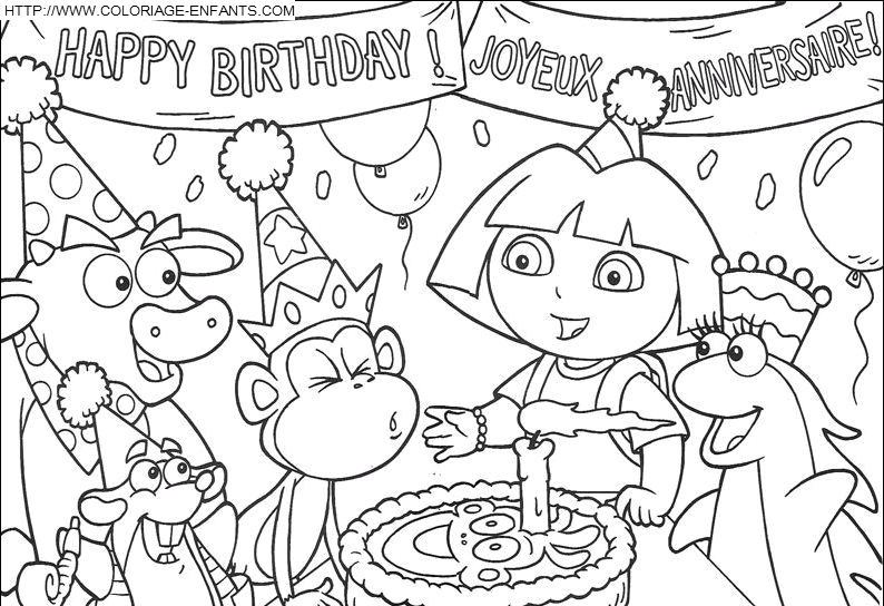 coloriage anniversaire 8 ans