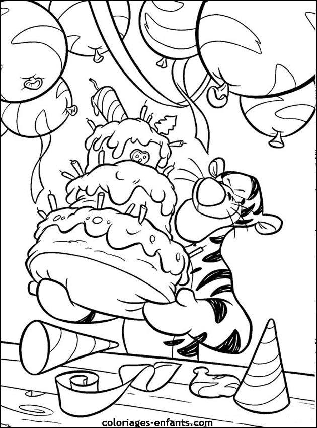 Voir Le Dessin Coloriage De Lanniversaire De Mr