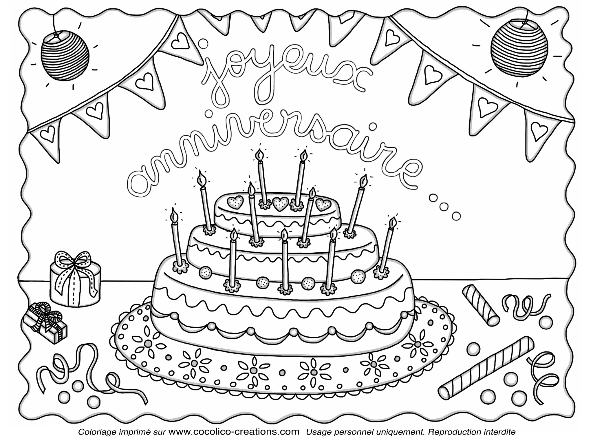 Coloriage Anniversaire Maman   colorier Dessin   imprimer