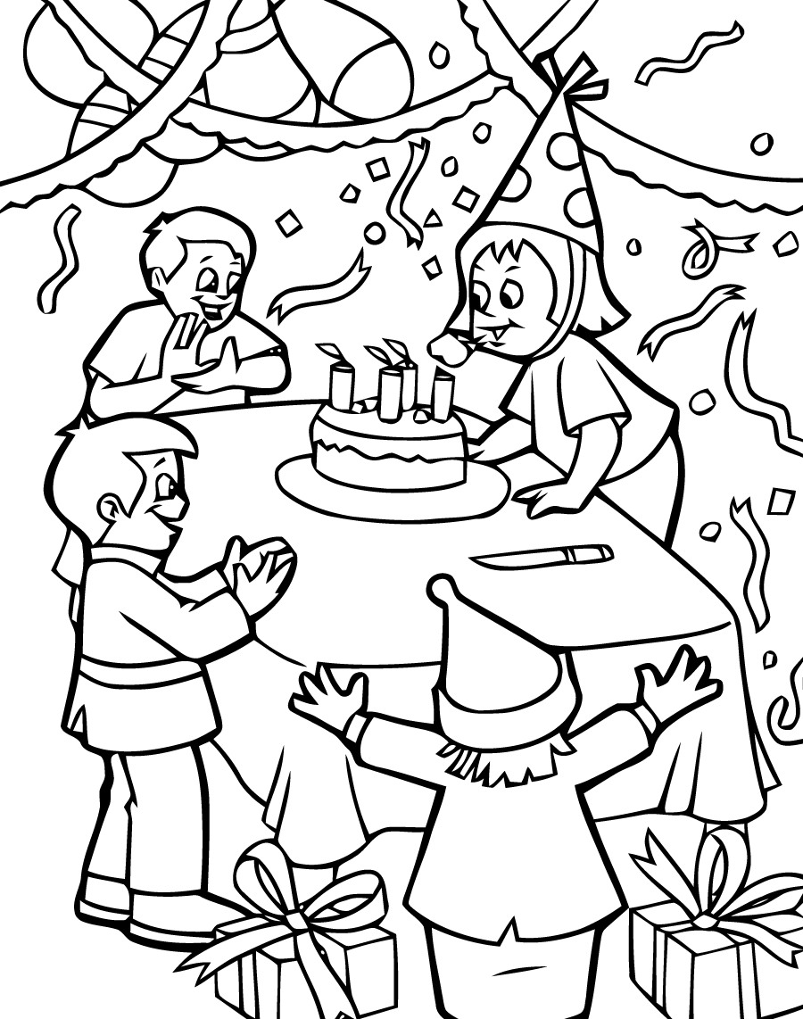 dessin à colorier joyeux anniversaire oui oui