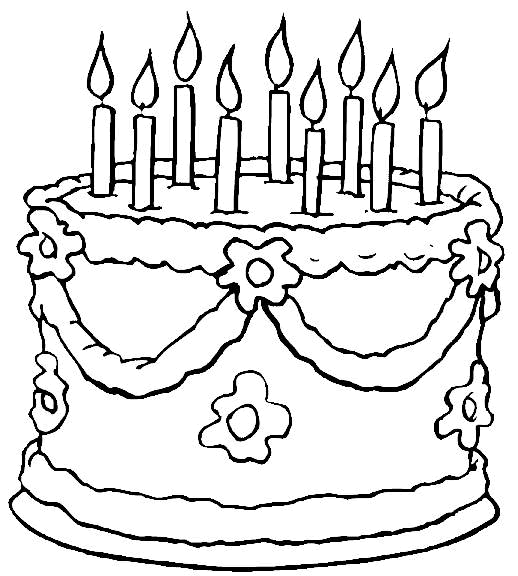 Coloriage Anniversaire TFOU - coloriage de gateau d anniversaire