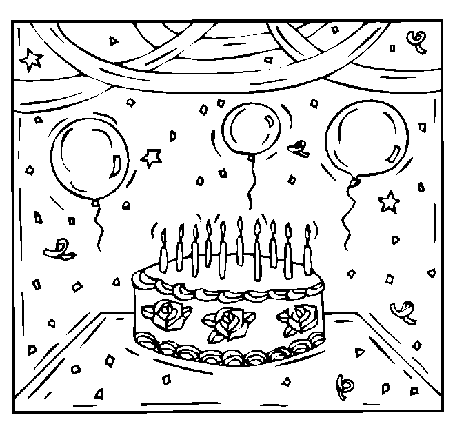 coloriage de gateau d anniversaire a imprimer - ANNIVERSAIRE Coloriage Anniversaire en Ligne Gratuit a 