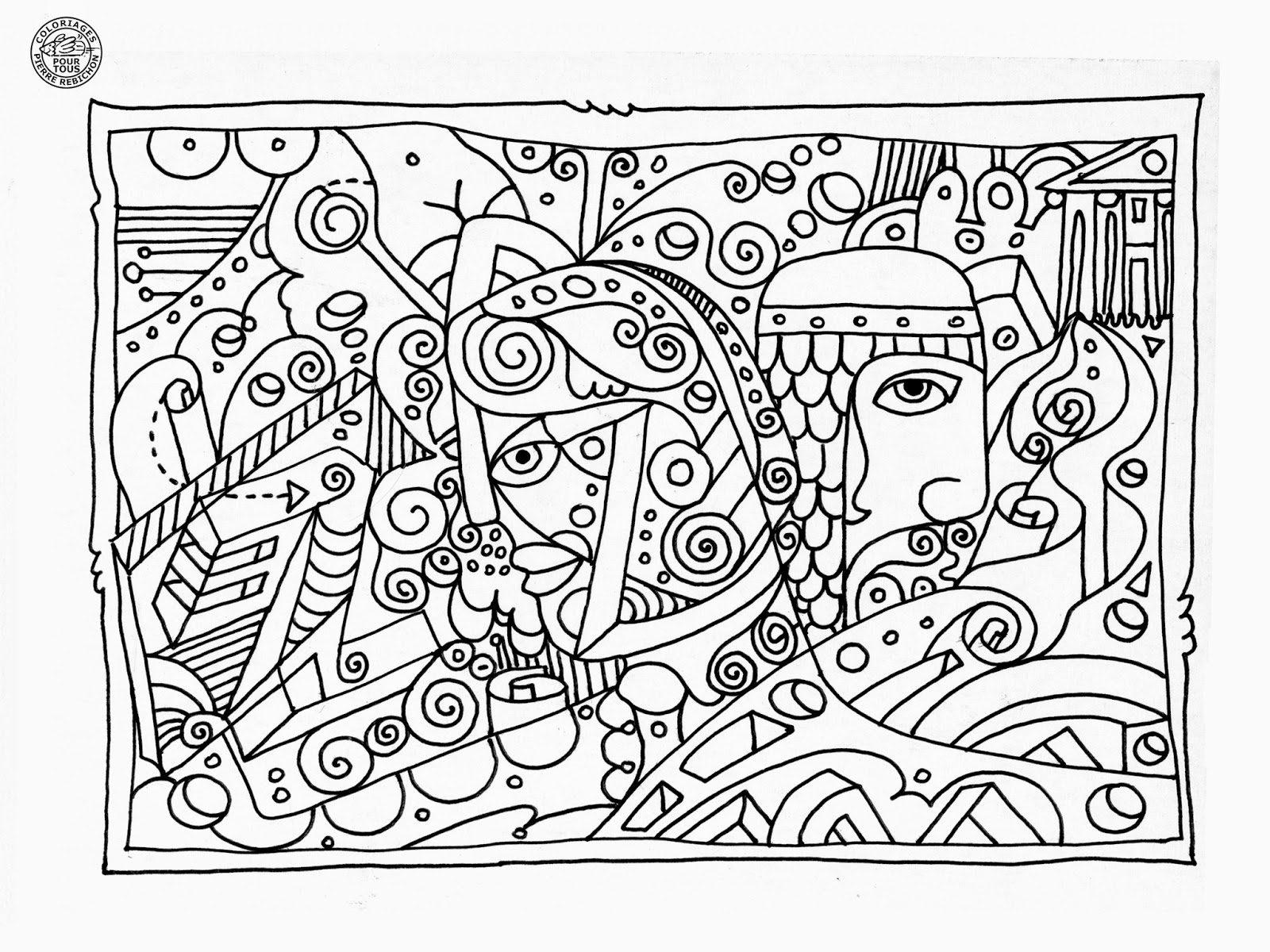 coloriage anti stress paysage