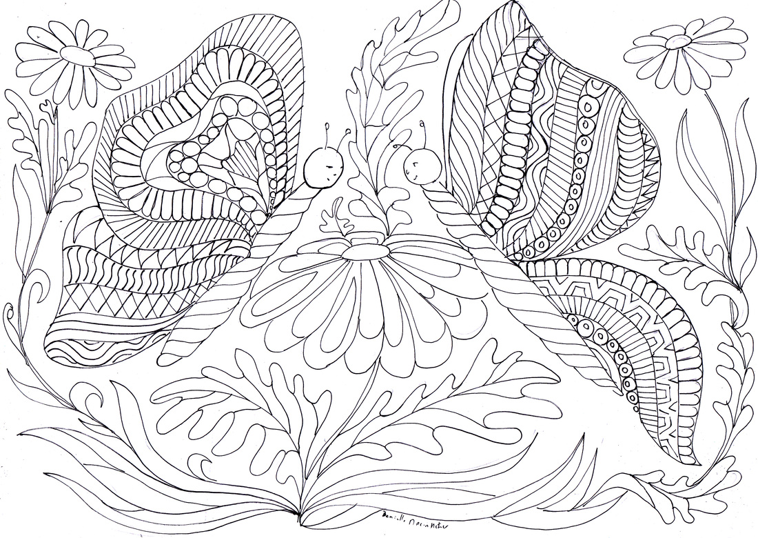 coloriage anti stress paysage