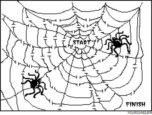 dessin à colorier une araignée sur le plancher