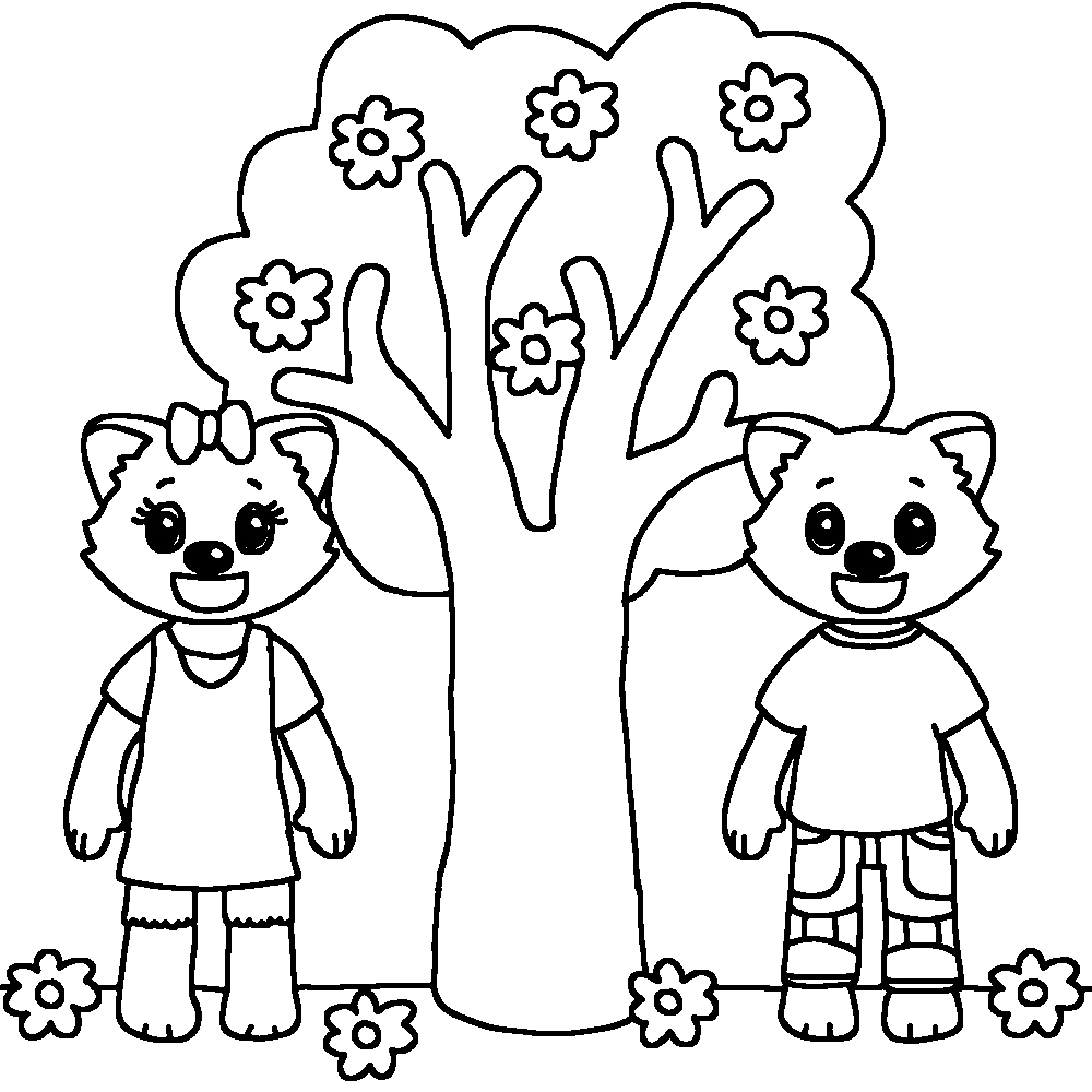 coloriage arbre printemps maternelle