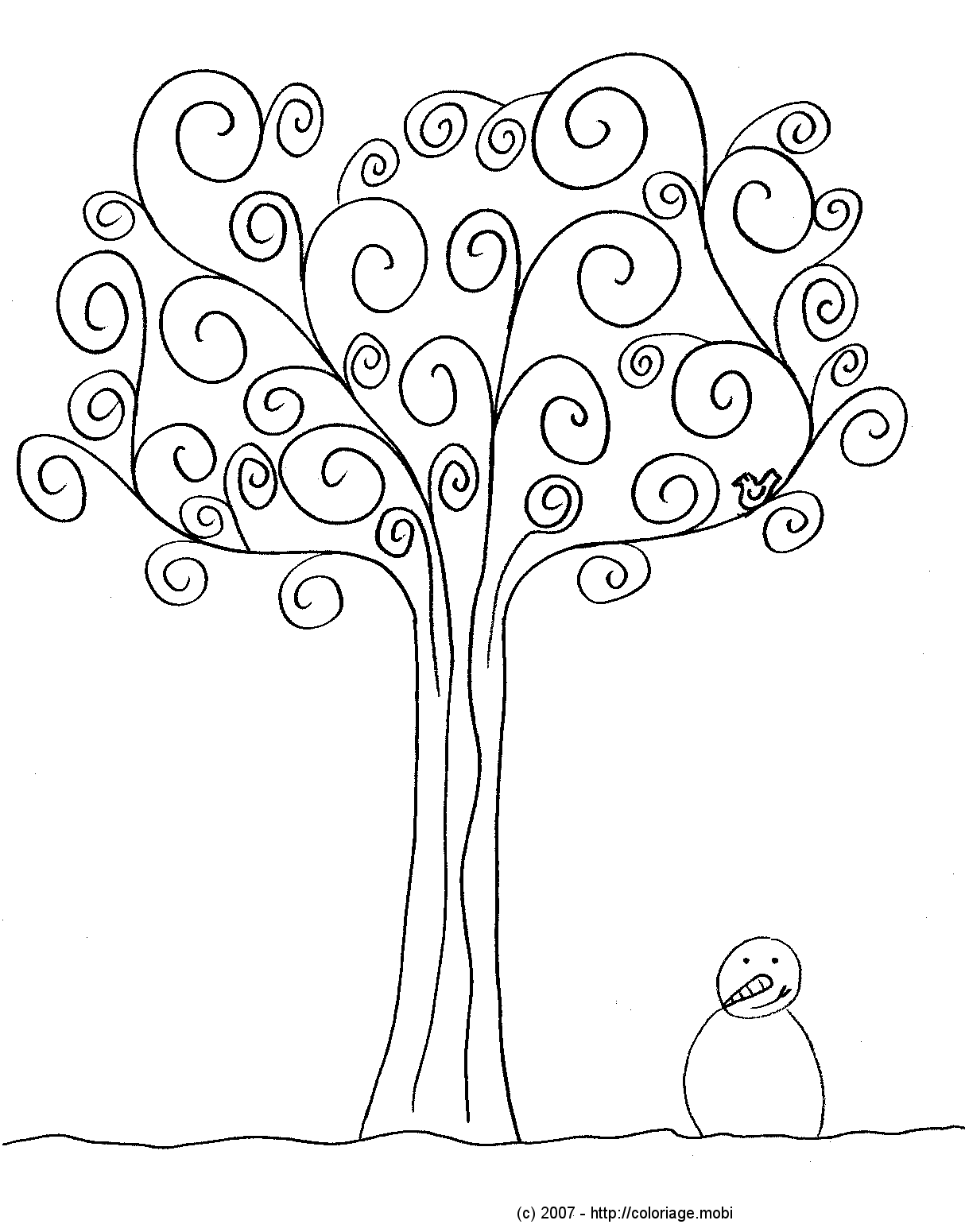 coloriage d'arbre en automne