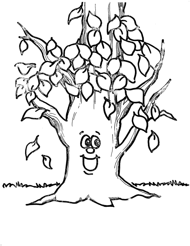 coloriage arbre d automne