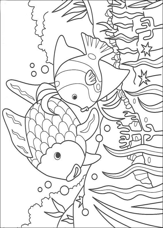 dessin arc en ciel poisson à imprimer