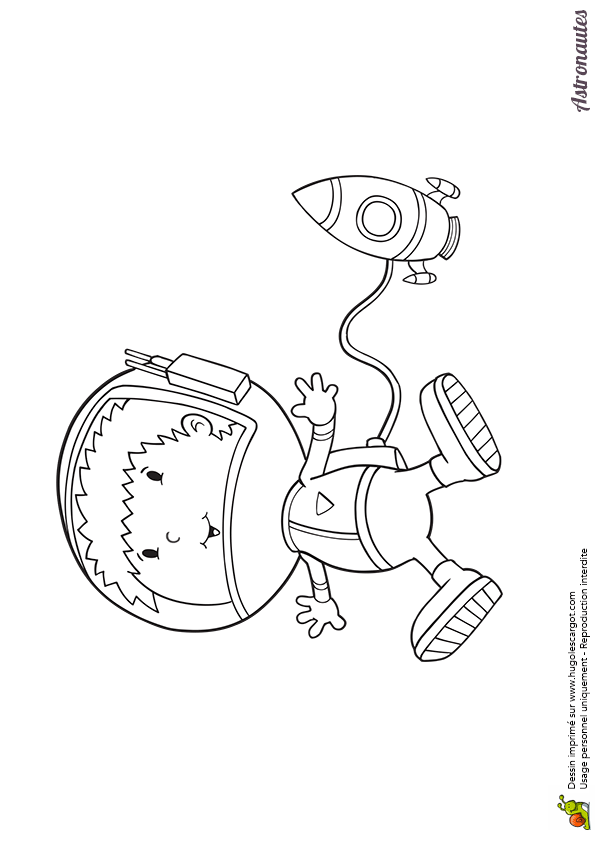 dessin à colorier astronaute espace