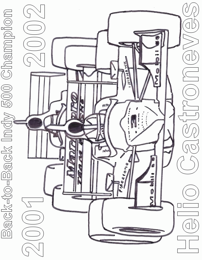 dessin à colorier voiture de course formule 1