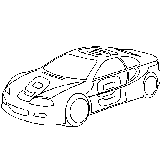 coloriage à dessiner auto de course