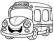 dessin  colorier de bus scolaire