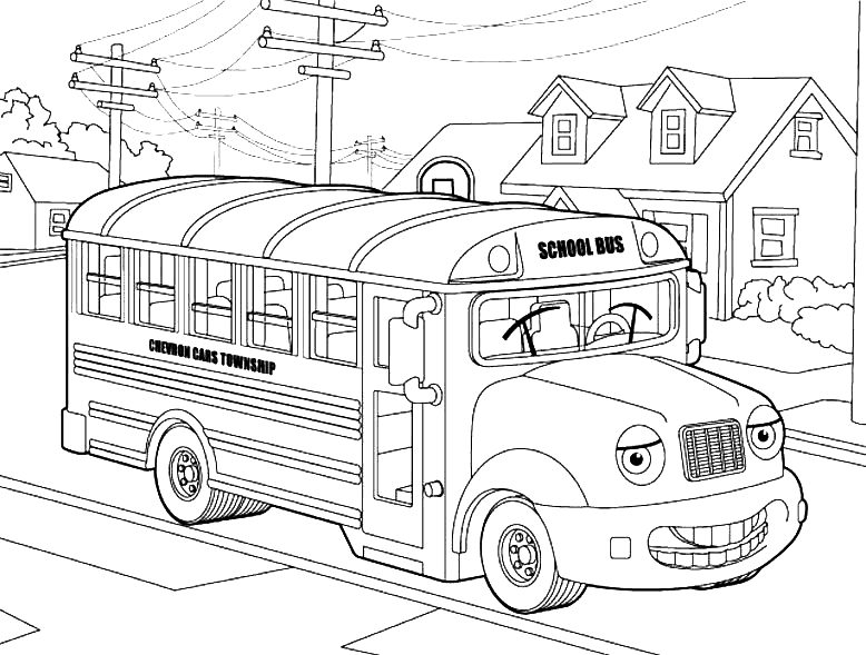 dessin à colorier du bus magique