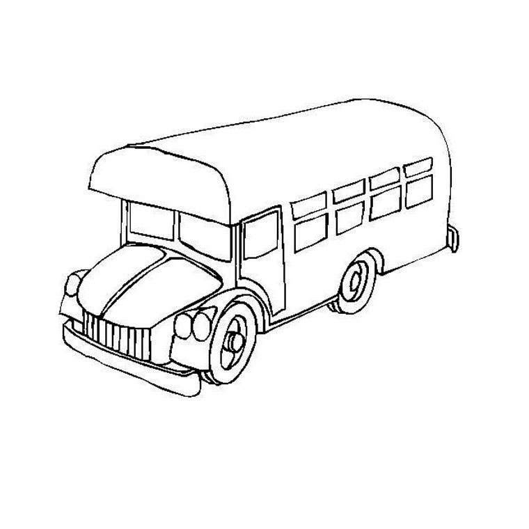 dessin  colorier bus avec chauffeur